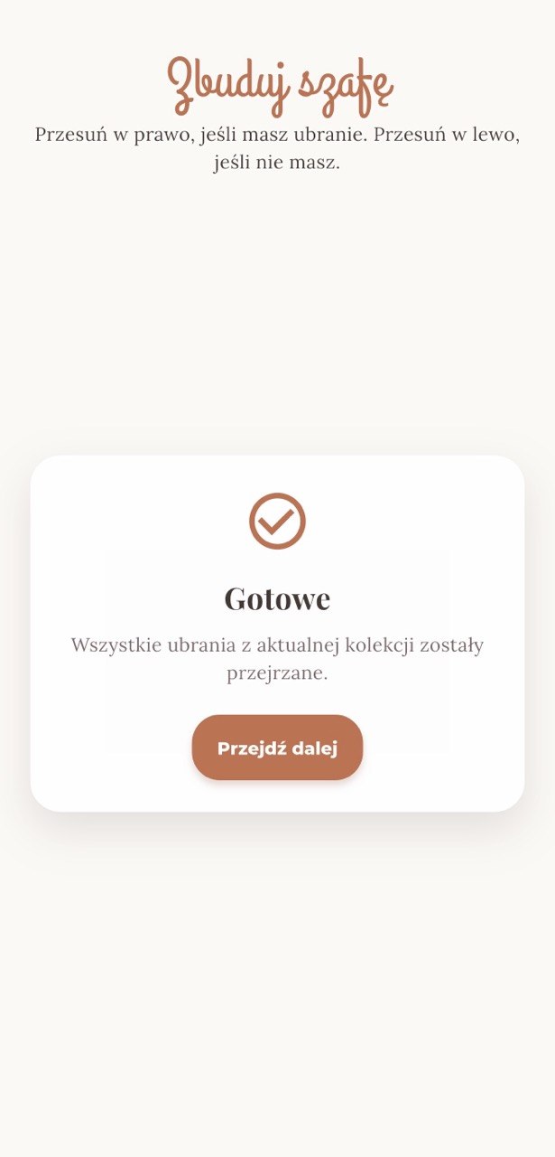 Gotowe, kolekcja przejrzana