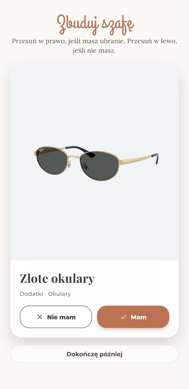 Karta: złote okulary