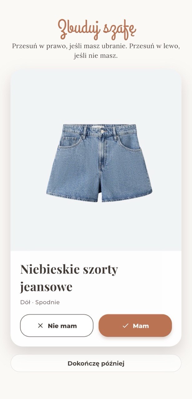 Karta: niebieskie szorty jeansowe